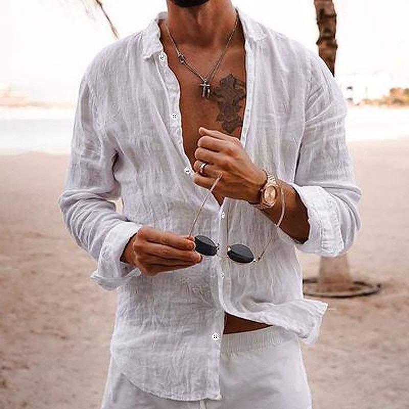 Brody | Men’s Summer Long Sleeve Shirt with Button Front