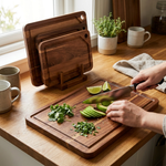 Acacia Prep Board Trio With Space-Saving Stand