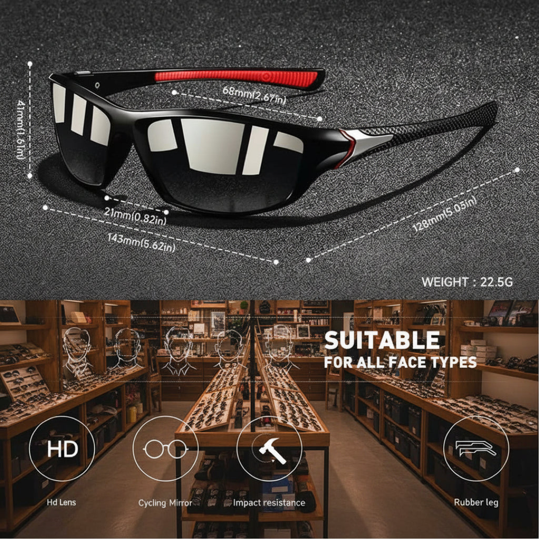 Polarized Sport Sunglasses for Glare-Free Vision