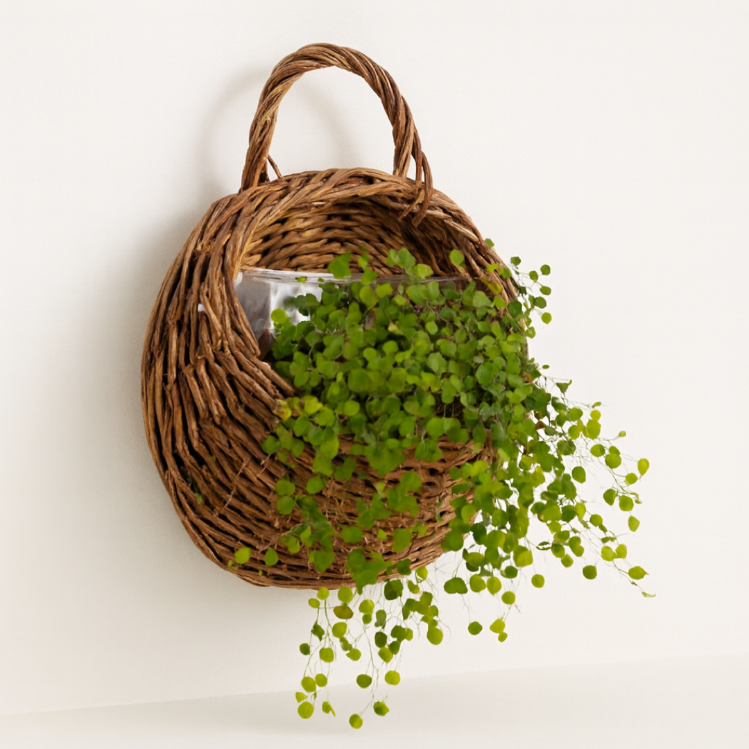 Rattan Basket Planter for Flexible Display