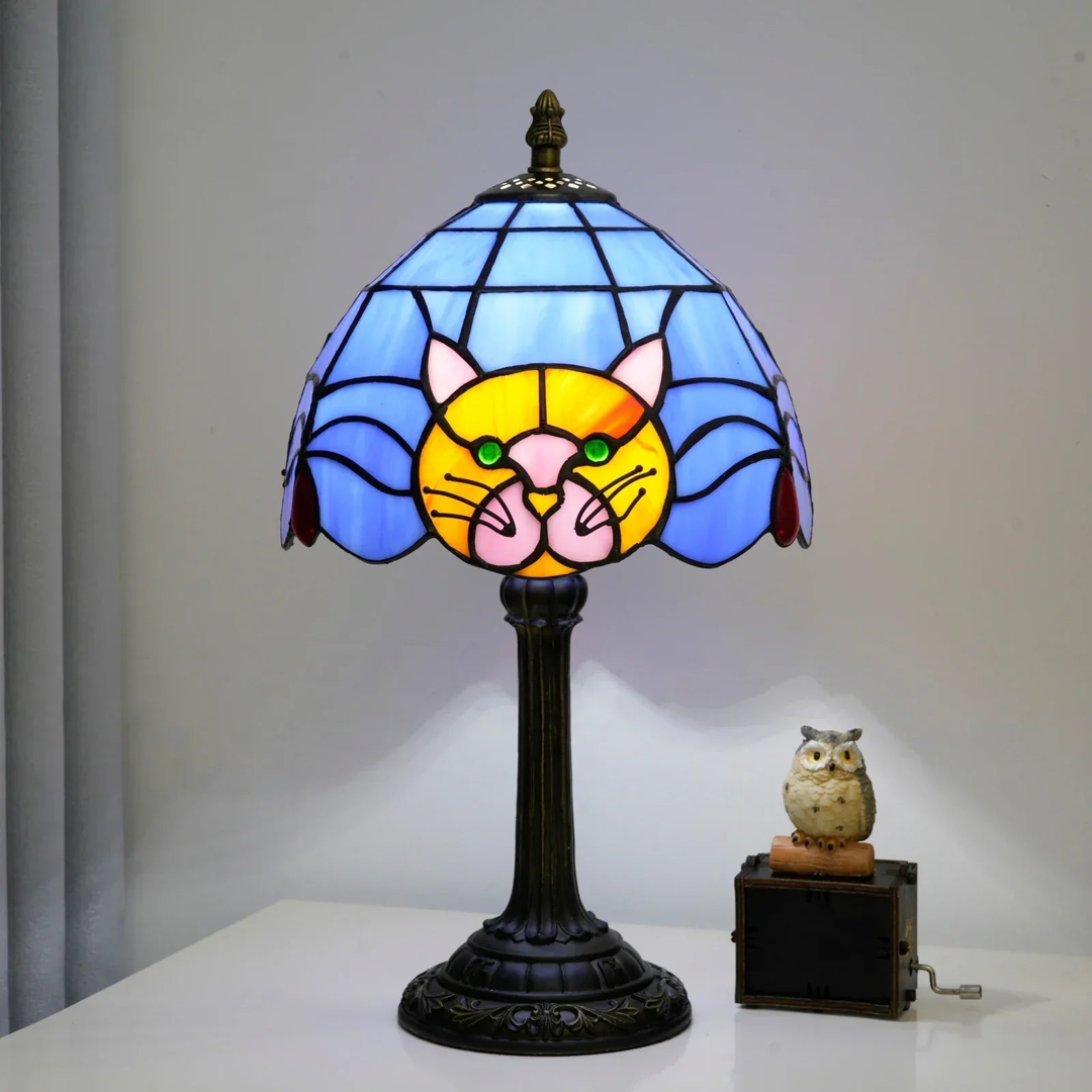 Stained Glass Cat Lamp for Cozy Evenings