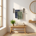 Double-Bar Towel Rack for Drill-Free Storage