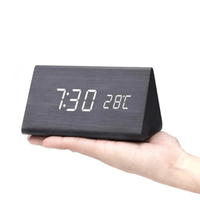 Wood-Look LED Alarm Clock – Easy Bedside Viewing