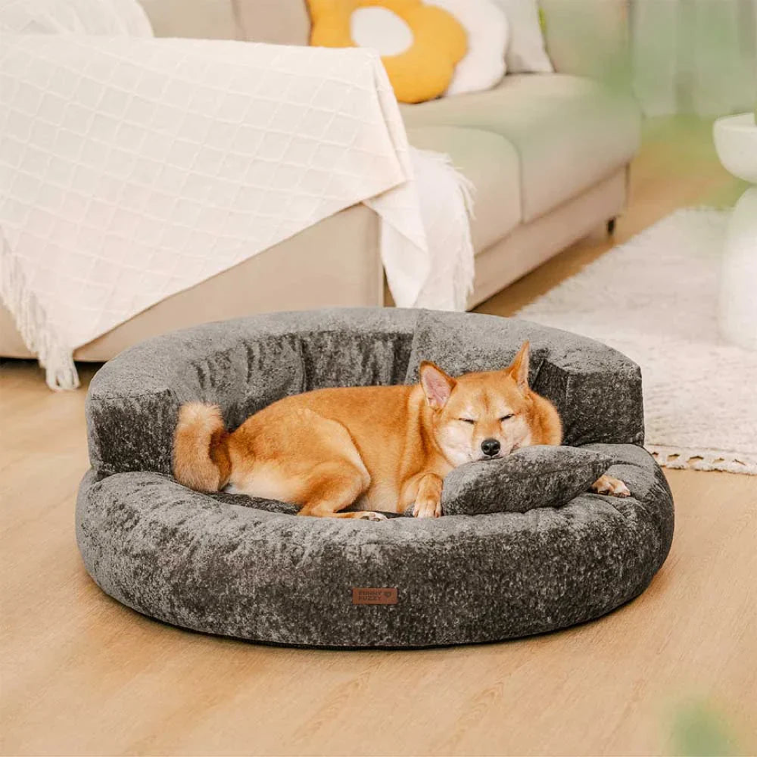 Bolster Donut Cuddler Dog Bed with Washable Cover