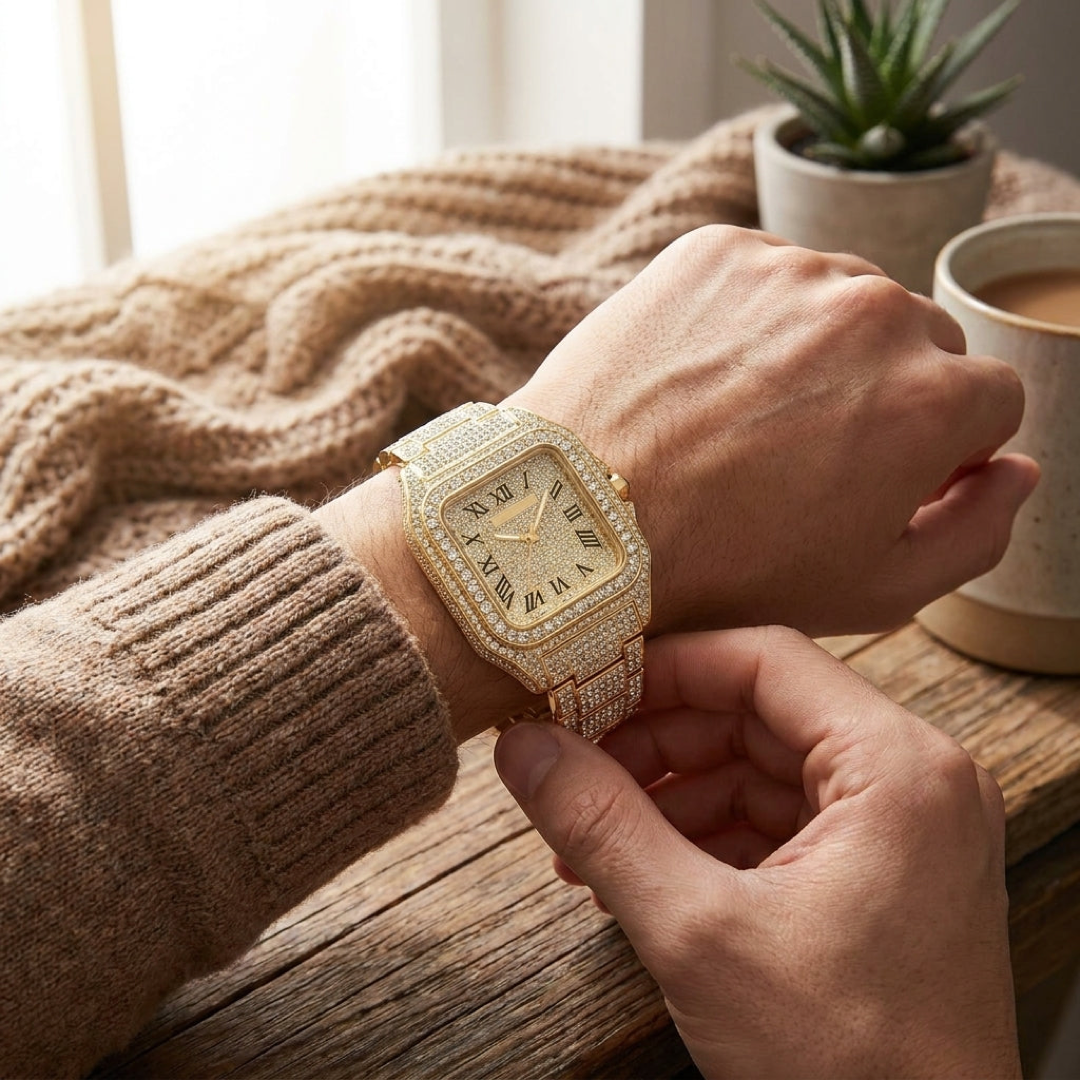 Square Rhinestone Watch for Day-to-Night Style