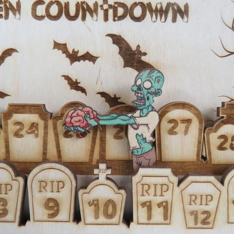 Wooden Halloween Countdown Calendar for Festive Fun