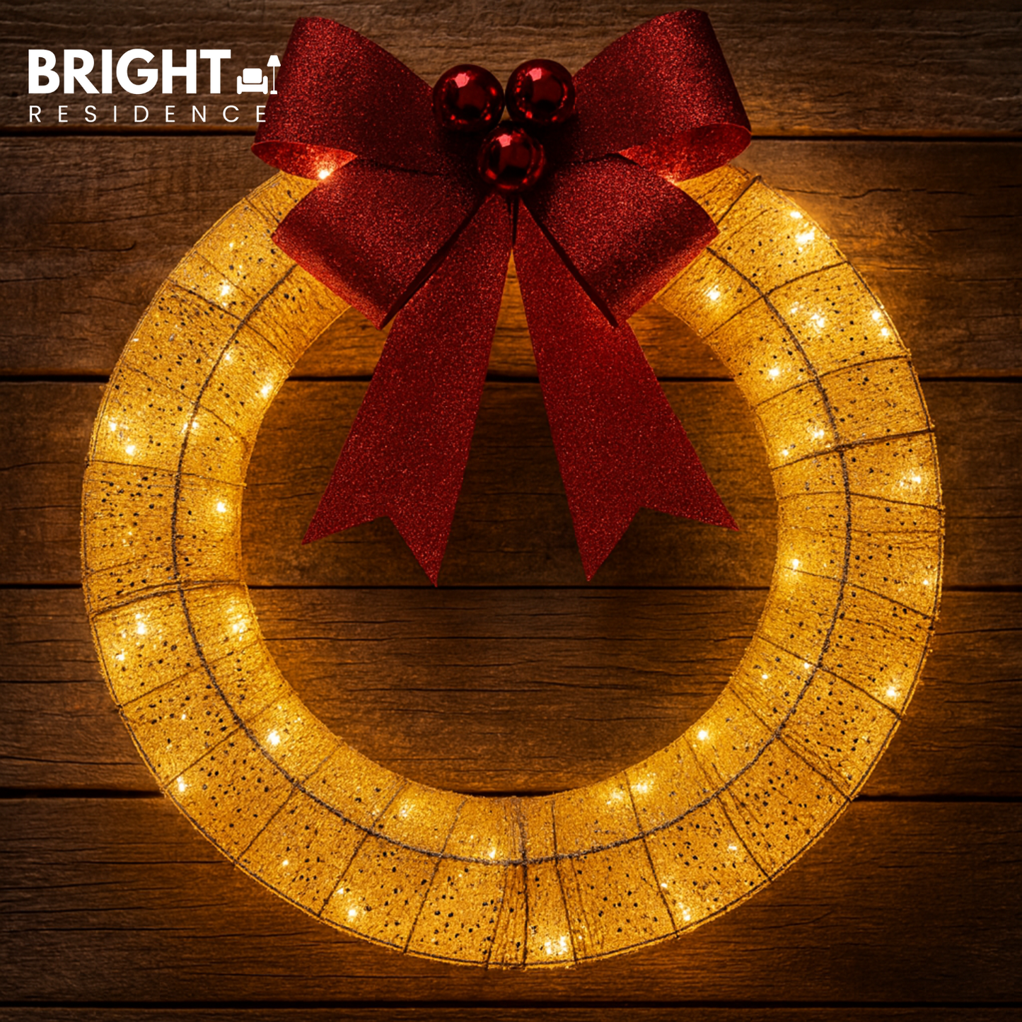 LED Christmas Wreath For A Warm Festive Glow