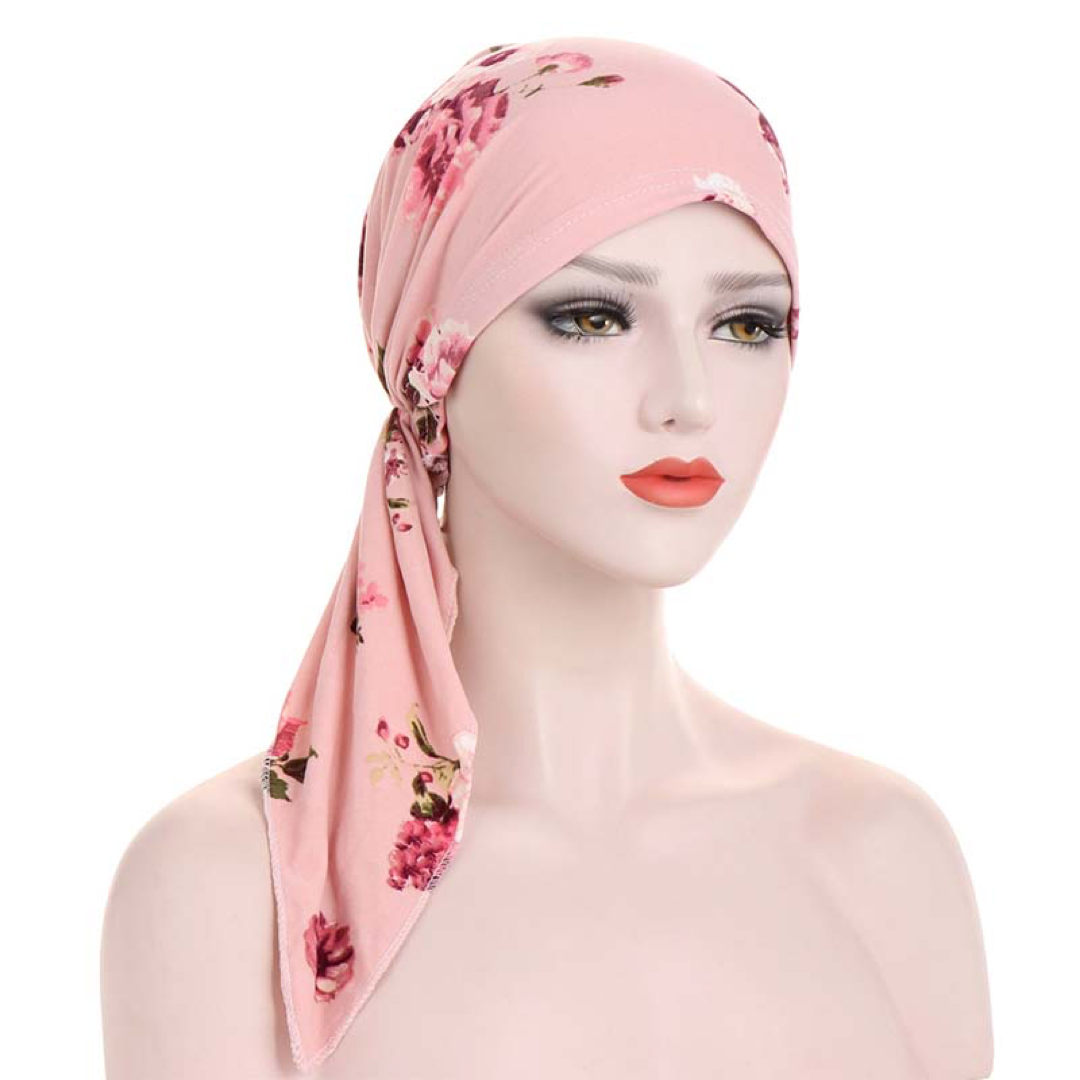 Floral Slip-On Turban for Easy Styling