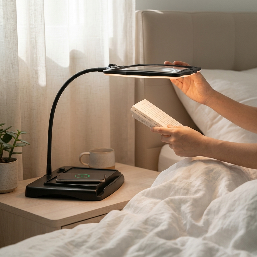 Illuminated Desk Magnifier for Eye Comfort
