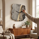 Sculpted Sandstone Wall Clock – Peaceful Timekeeping