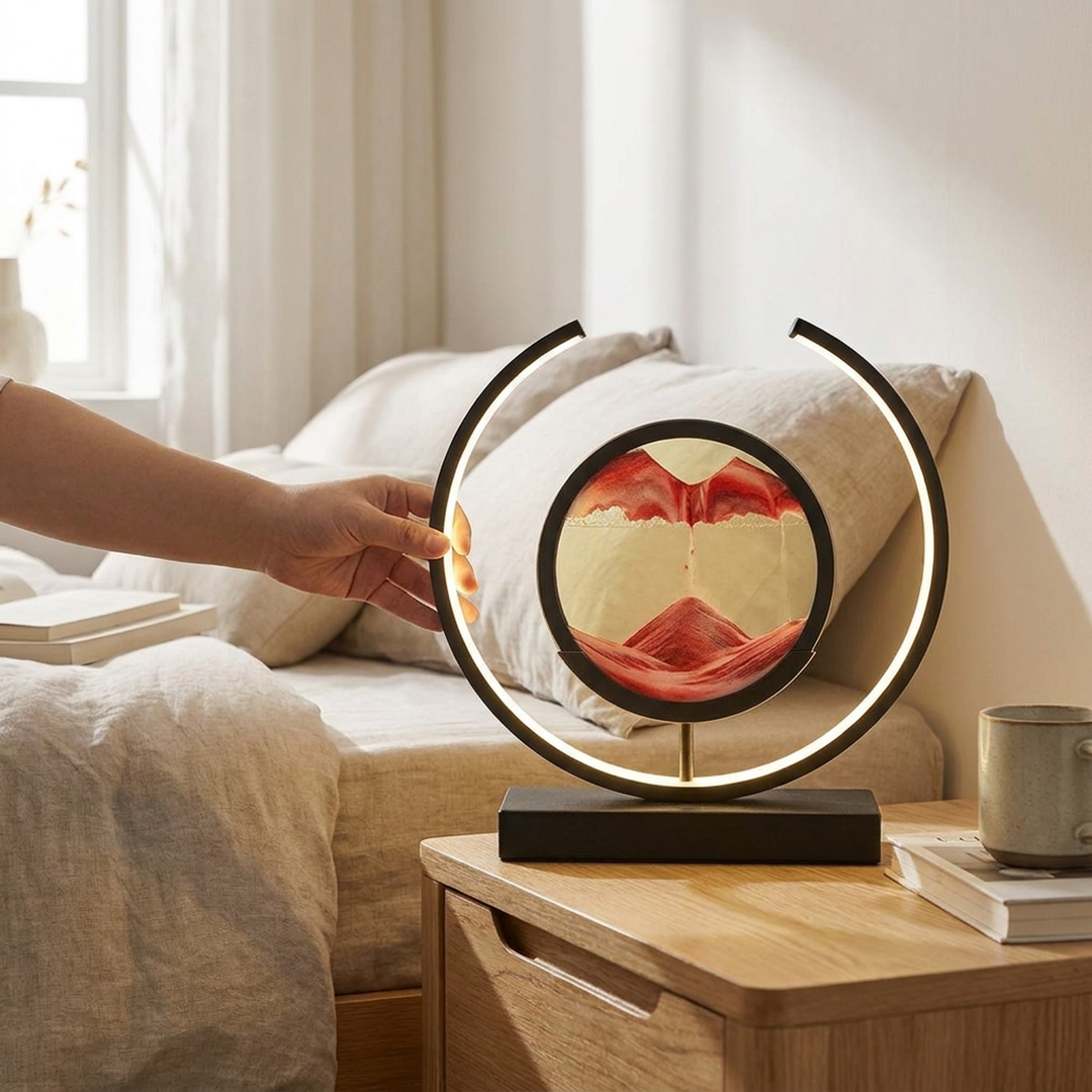 Flowing Sand Lamp – Calming Light in Motion