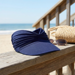 Ruched Travel Visor for Wide-Brim Sun Protection