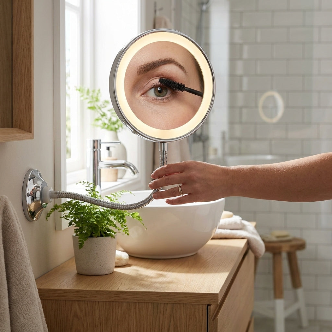 10x Lighted Suction Mirror for Precise Grooming
