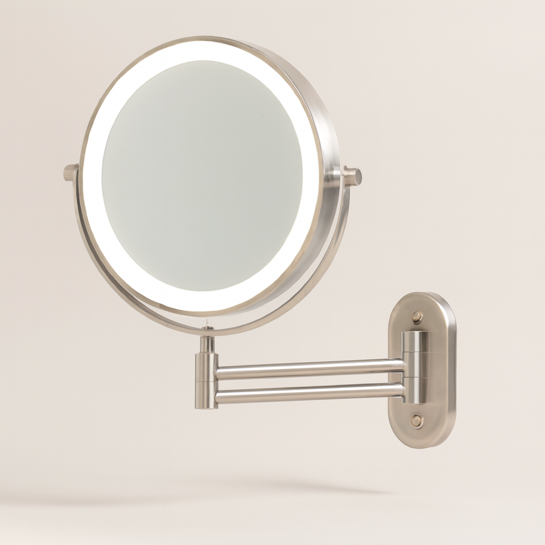 Rotating LED Vanity Mirror for Precise Makeup