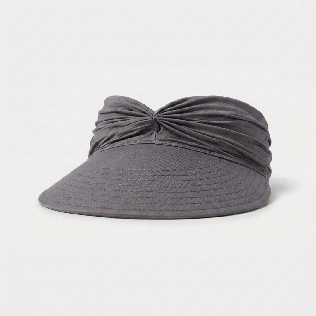 Ruched Travel Visor for Wide-Brim Sun Protection