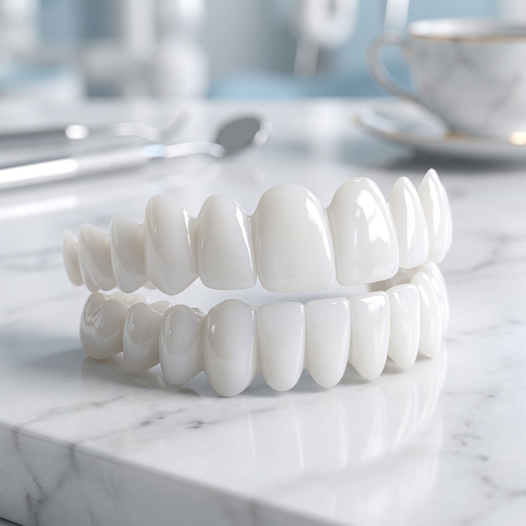 White Cosmetic Denture for a Brighter Smile