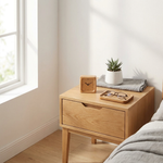 Beechwood Bedside Clock for Tick-Free Sleep