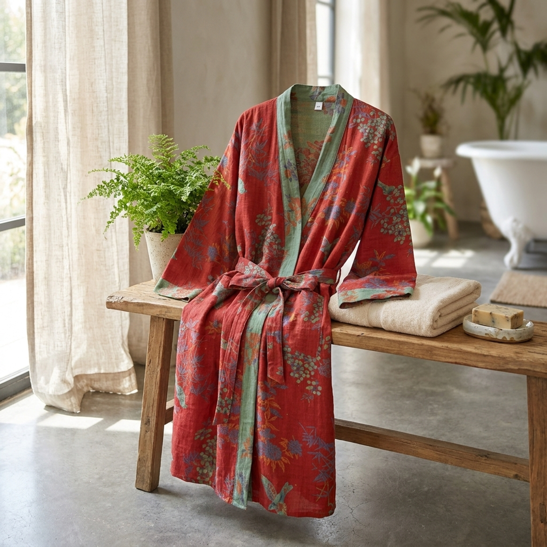 Reversible Cotton Kimono Robe for Easy Lounging