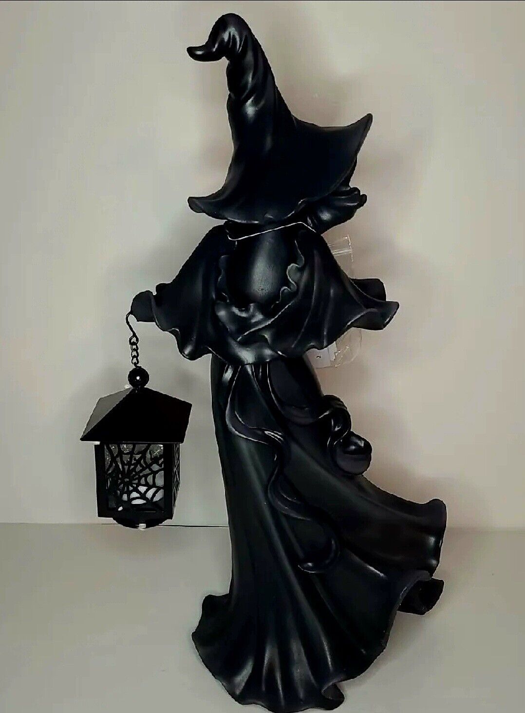 Black Witch Lantern For Cozy Halloween Glow