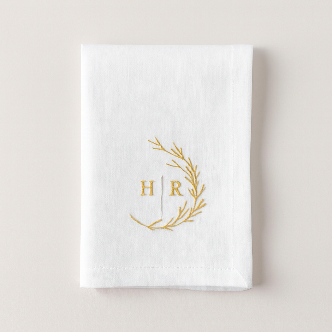 Monogrammed Linen Napkin Set for Elegant Dining