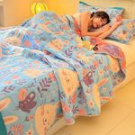 Floral Gauze Throw for Cool, Restful Sleep