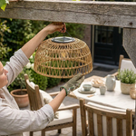 Solar Rattan Pendant Light for Cozy Evenings