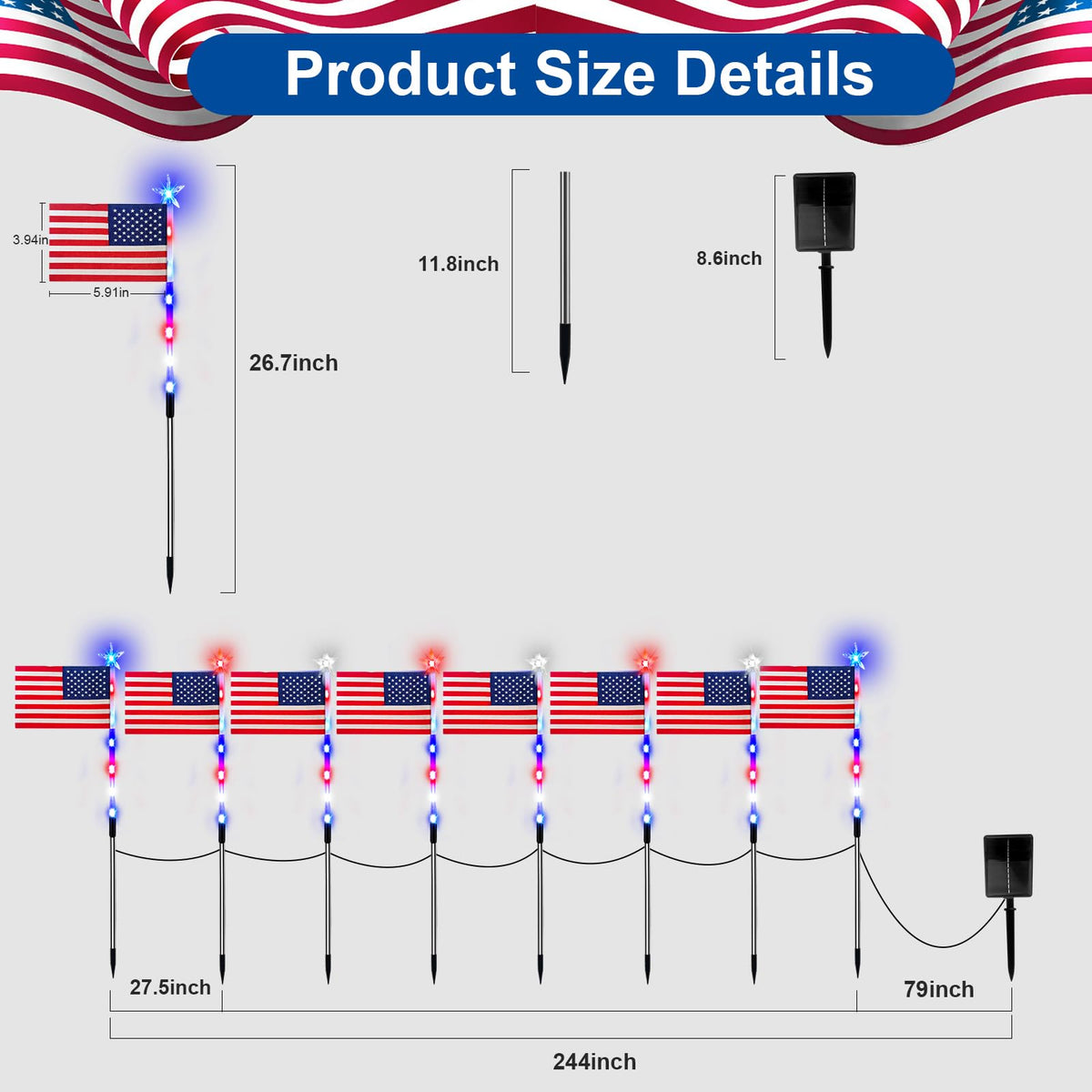 Solar Flag Lights for Bright Patriotic Pathways
