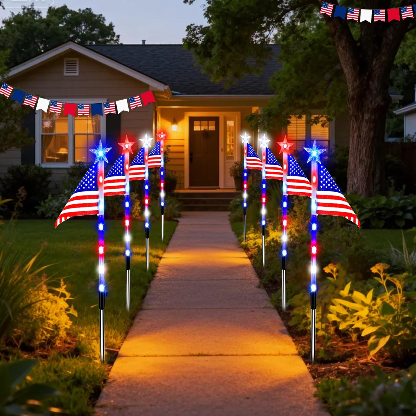 Solar Flag Lights for Bright Patriotic Pathways