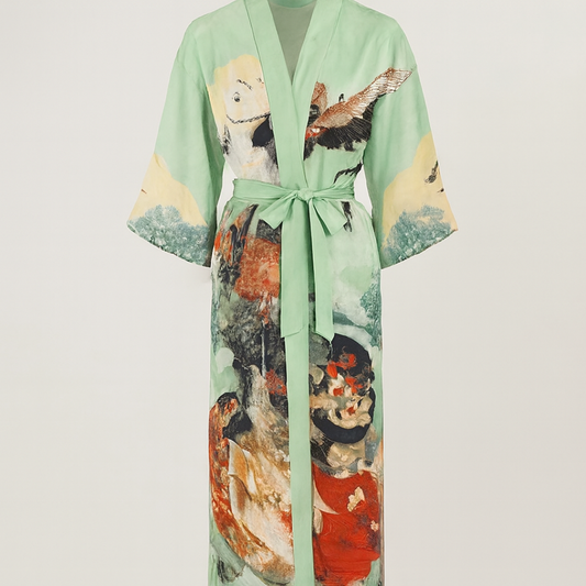 Vintage Print Kimono Cardigan for Effortless Layering