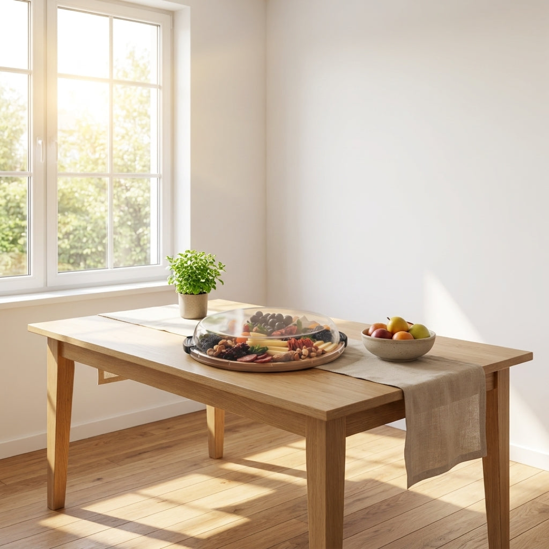 Covered Wooden Grazing Platter Keeps Food Fresh