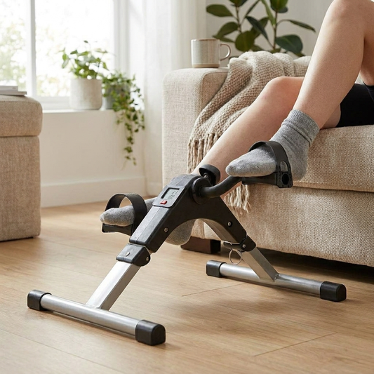 Compact Pedal Exerciser for Seated Movement