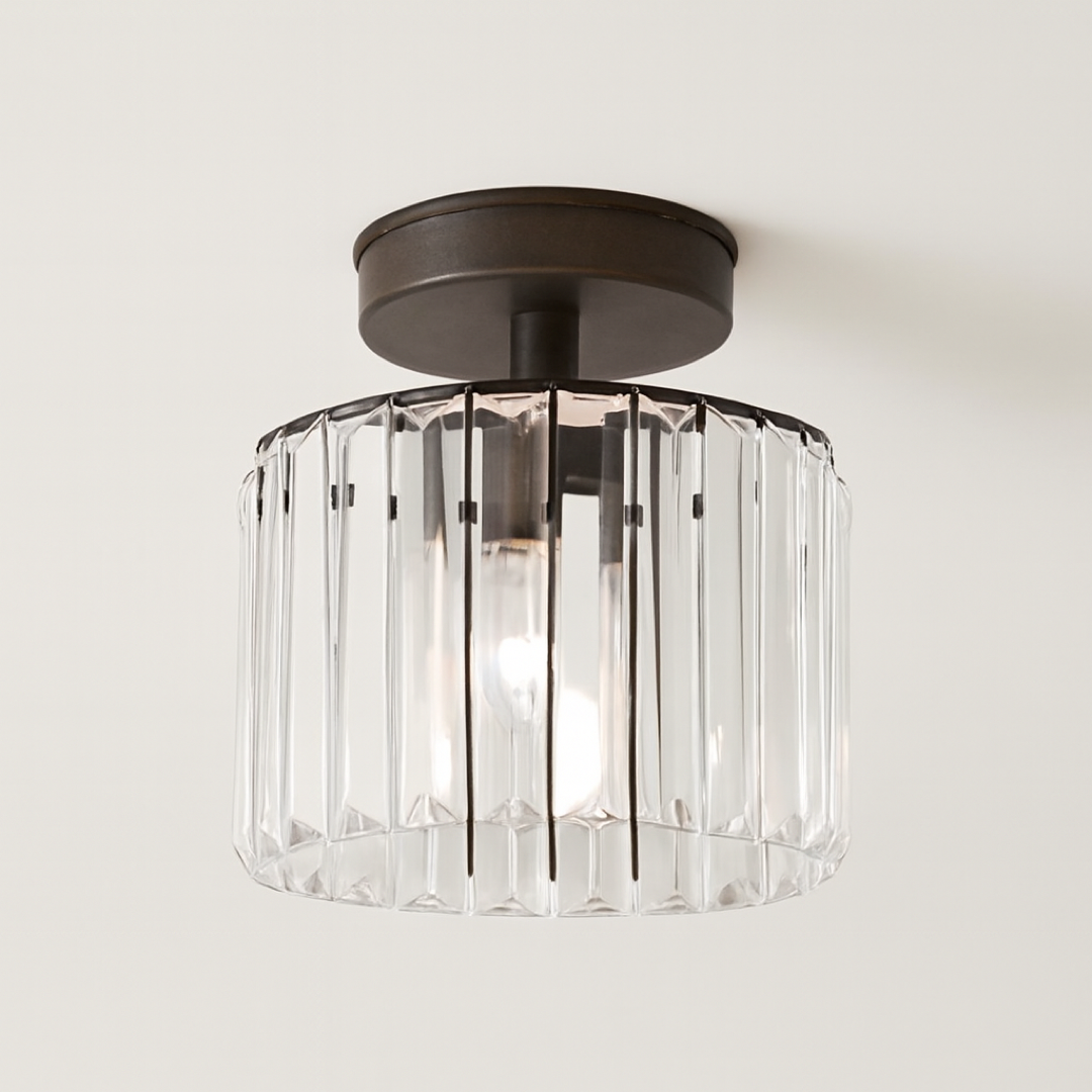 Square Crystal Ceiling Light for Radiant Rooms