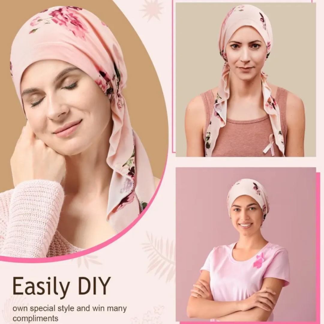 Floral Slip-On Turban for Easy Styling