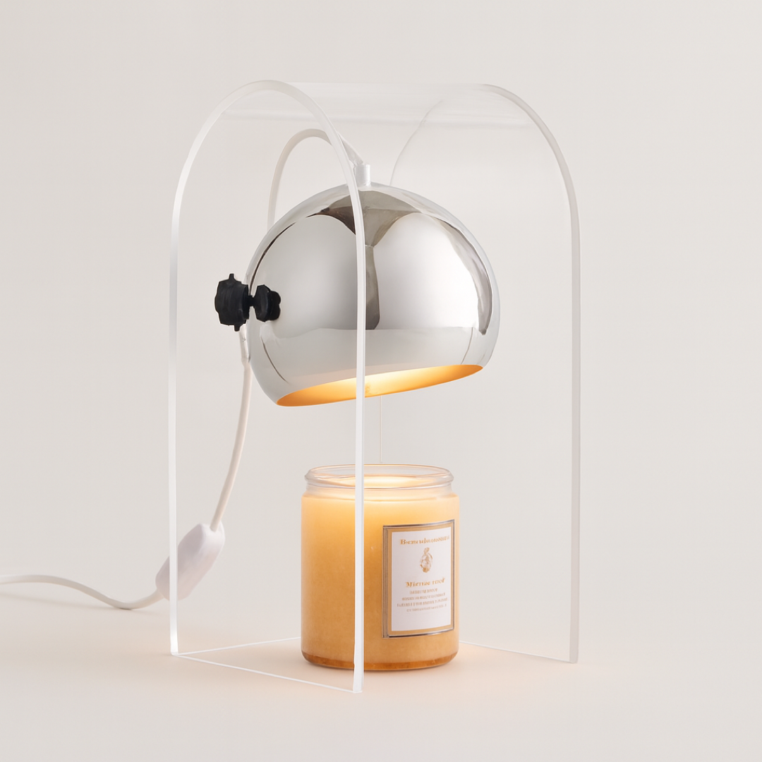 Frosted Glass Candle Warmer – Smoke-Free Scent