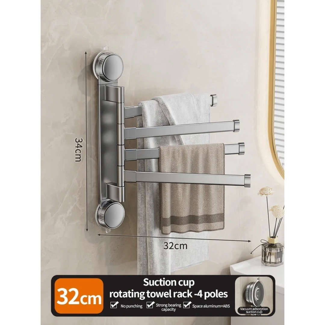 Rotating Towel Holder for Drill-Free Organization