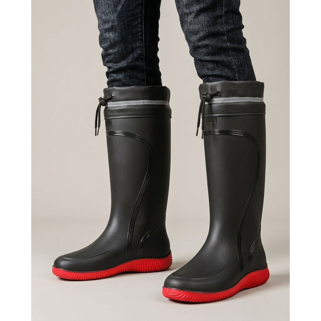 Men's Drawstring Rain Boots for All-Day Comfort