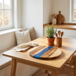 Round Wood Resin Serving Board – Effortless Hosting