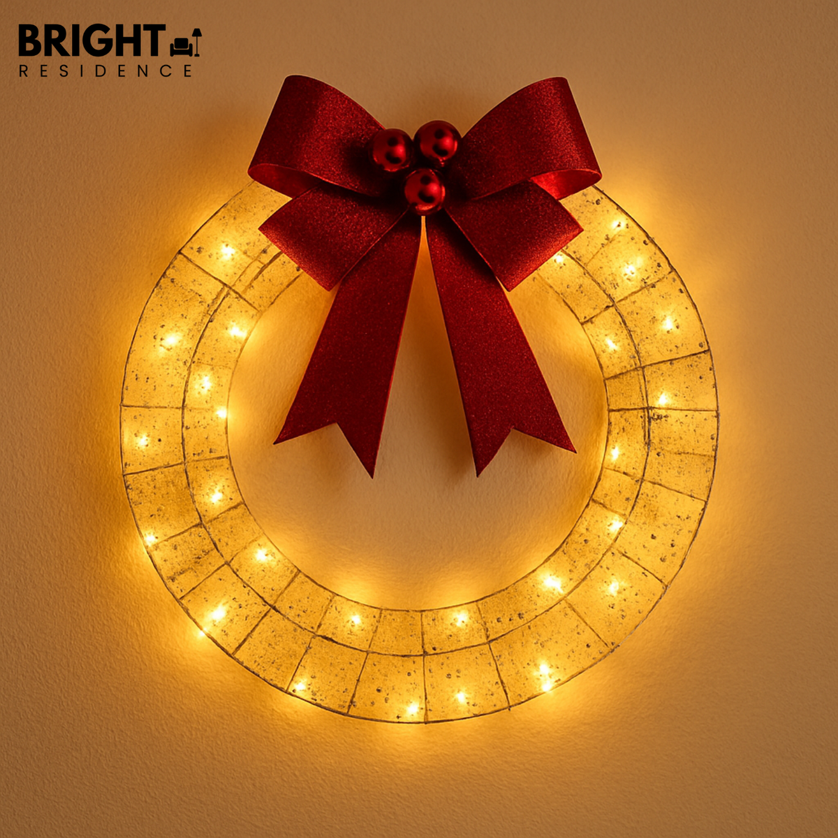 LED Christmas Wreath For A Warm Festive Glow