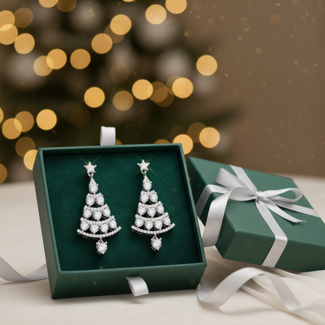 Sparkling Christmas Tree Earrings For Festive Style