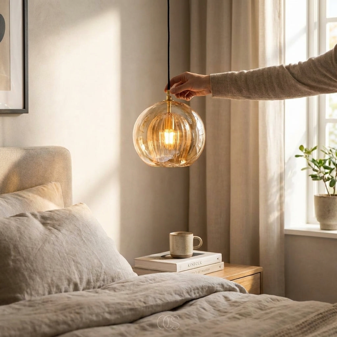 Amber Glass Globe Pendant Light for a Warm Glow