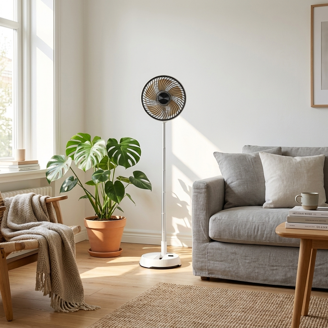 Rechargeable Fan – Compact to Full-Height Cooling