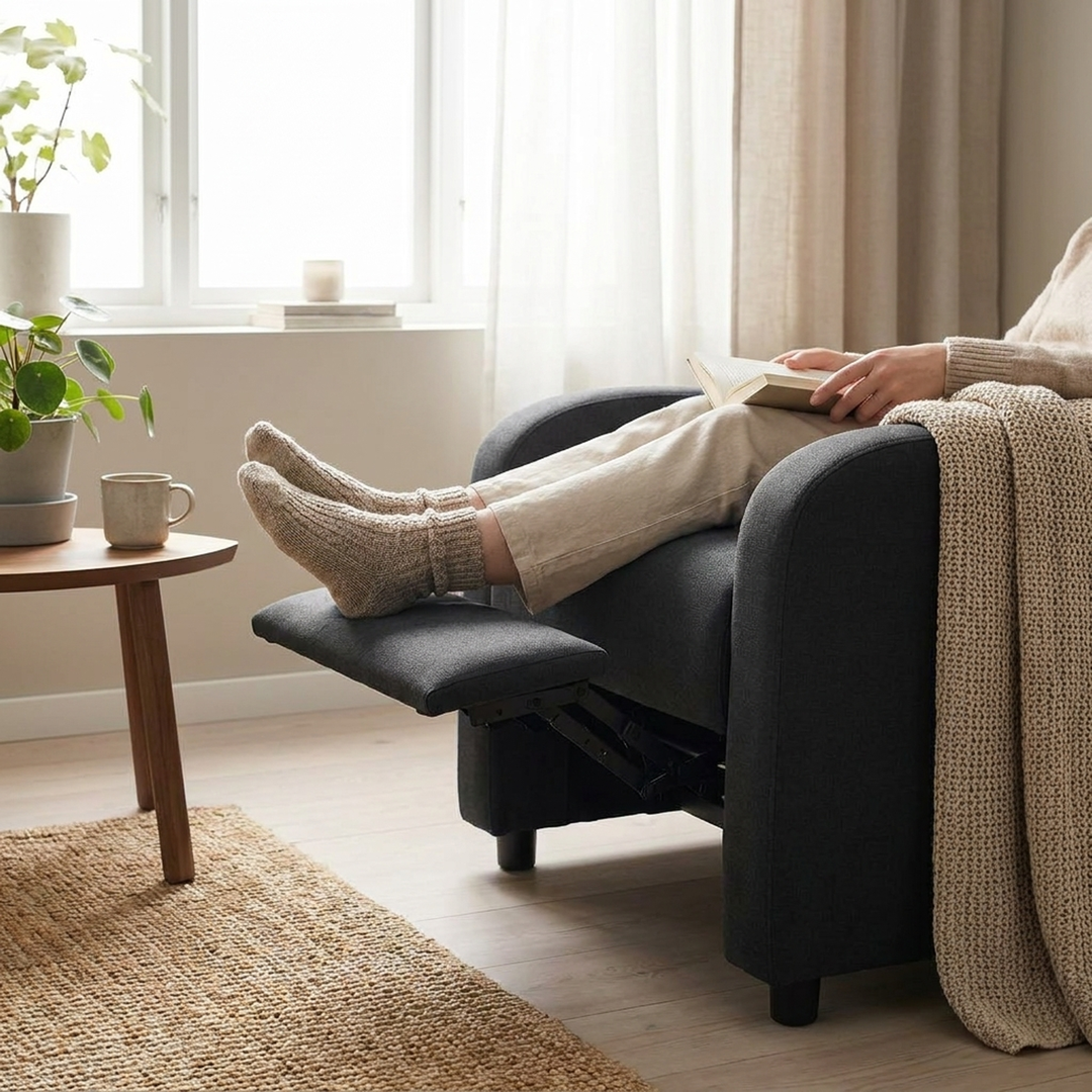High-Back Recliner With Tuckaway Footrest
