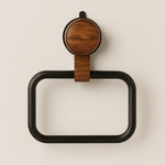 Walnut Towel Ring for Damage-Free Mounting