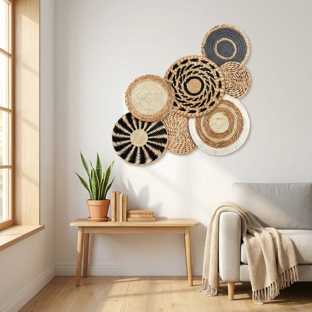 Woven Seagrass Wall Set for Natural Warmth