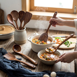 Wooden Utensil Set for Scratch-Free Cooking