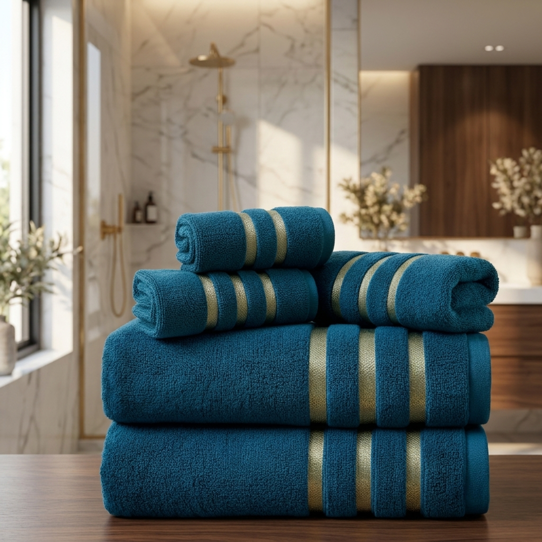8-Piece Cotton Towel Set for Faster Drying