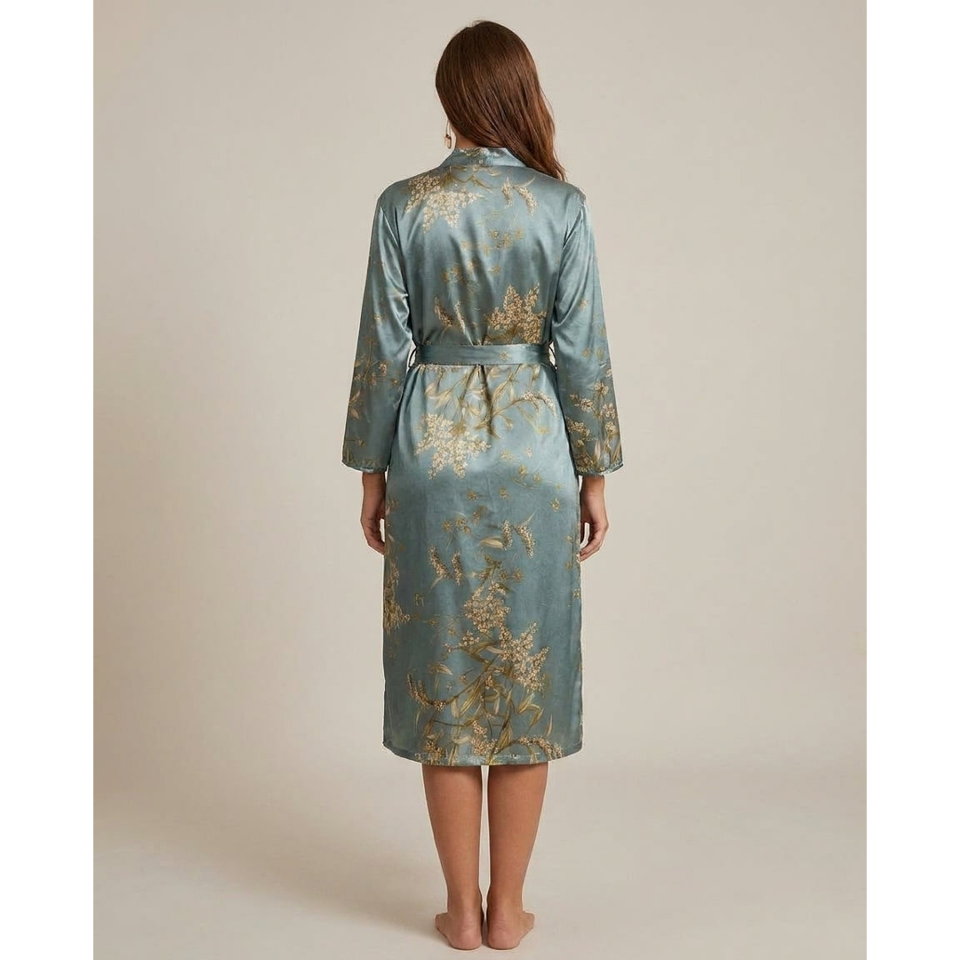Floral Satin Robe for Effortless At-Home Comfort