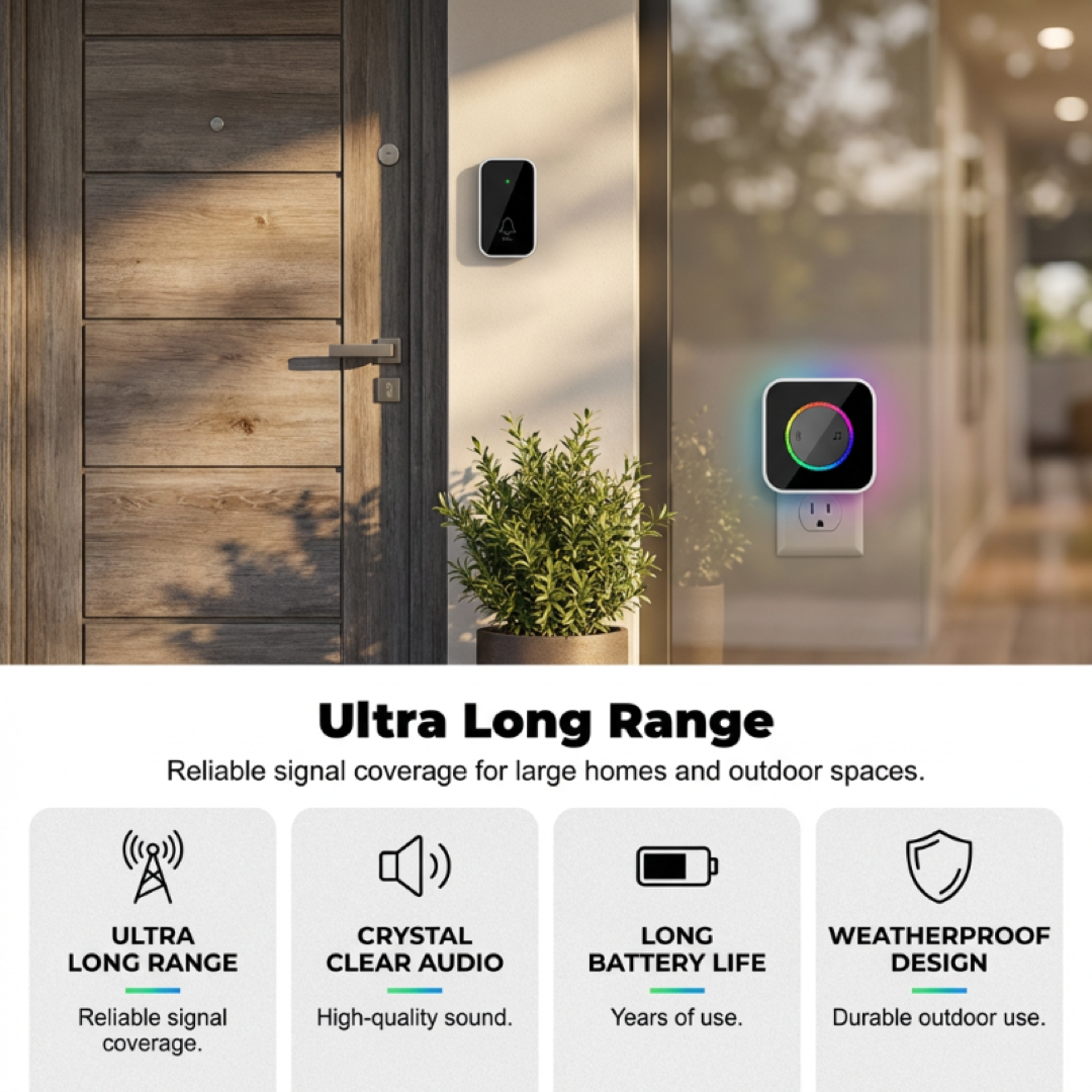 ColorGlow Wireless Doorbell for Visible Alerts