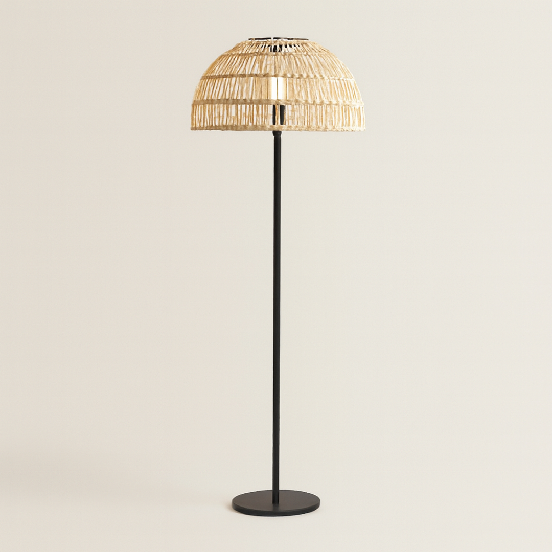 Rattan Solar Patio Lamp for Cord-Free Glow