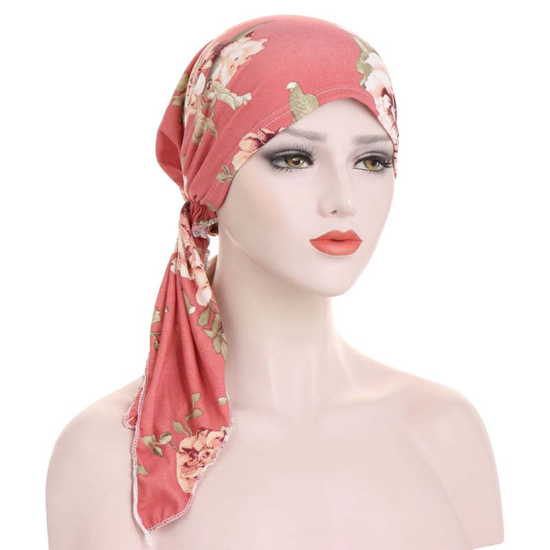 Floral Slip-On Turban for Easy Styling